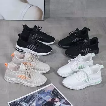 Мода 2024 года, модный стиль, осень-зима, новые универсальные женские туфли с воздушной подушкой, повседневная спортивная обувь, кроссовки с бесплатной доставкой 35 бежевый