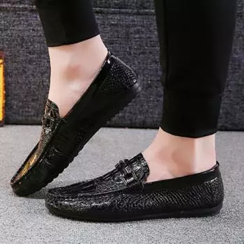 Мода 2024 года Мужская повседневная обувь Черные кожаные туфли для мужчин Доставка Бесплатная доставка Законная классика Оригинал Распродажа Удобная 39