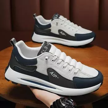 Мода 2024 года, мужские дышащие кроссовки, модные легкие износостойкие нескользящие кроссовки для бега, повседневная обувь, спортивная обувь для активного отдыха 38 синий