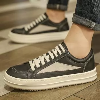 Мода 2024 года, мужские массивные кроссовки, повседневная мужская обувь, модная легкая нескользящая обувь класса люкс для мужчин, вулканизированная обувь Zapatos De Hombre 38 чёрный