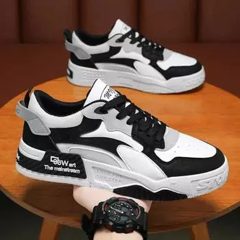 Мода 2024 года, мужские повседневные кроссовки, разноцветные вулканизированные туфли, модные брендовые мужские кроссовки, дышащие, для бега, скейтборда, тренировок 39 чёрный