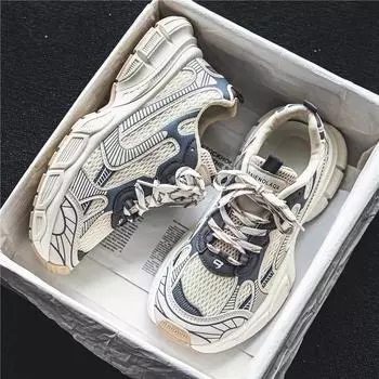 Мода 2024 года, новая модная весенняя повседневная обувь, сетчатые спортивные кроссовки, дышащая мужская спортивная обувь для активного отдыха, большой размер, обувь для папы 39 серый