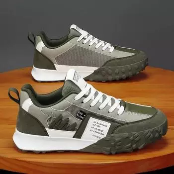 Мода 2024 года, новая мужская обувь, модные кроссовки на платформе, сетчатая дышащая повседневная обувь, удобные кроссовки для мужчин, роскошные теннисные туфли 39 армия зеленый