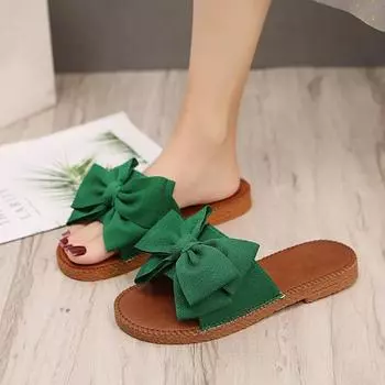 Мода 2024 года, новая обувь для женщин, модные женские тапочки, туфли с бабочкой, женские плоские шлепанцы, женские повседневные пляжные шлепанцы для женщин 35