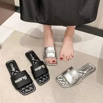 Мода 2024 года, новая обувь для женщин, модные женские сандалии, летние повседневные босоножки без застежек на низком каблуке, Alexandria Sandalias De Mujer 35