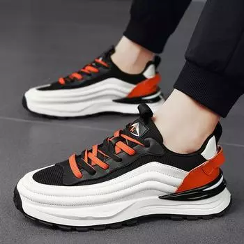 Мода 2024 года, новая весенняя мужская обувь, модная универсальная дышащая сетчатая обувь, мужская обувь Tide, корейская версия спортивной обуви, повседневная обувь 39 чёрный