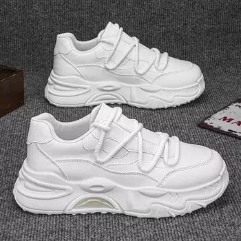 Мода 2024 года, новейшие мужские повседневные кроссовки для скейтбординга с толстой подошвой на весну и осень, удобная и легкая молодежная спортивная обувь 39 чёрный