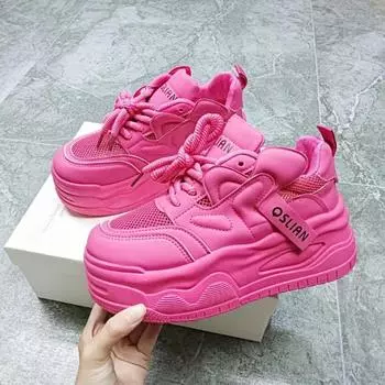 Мода 2024 года, новинка для женщин, кроссовки из сетчатой ткани, дышащие, удобные, модная спортивная обувь, зеленые, бежевые, розово-красные, женская повседневная обувь Tenis De Mujer 35 зелёный