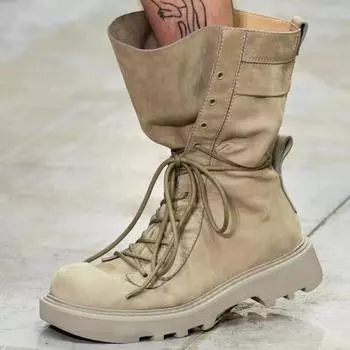 Мода 2024 года, новые ботинки из коровьей замши, кожаные сапоги в стиле вестерн, женские ботинки на круглом носке с блочным каблуком, осенне-зимние ботильоны, женская обувь 35