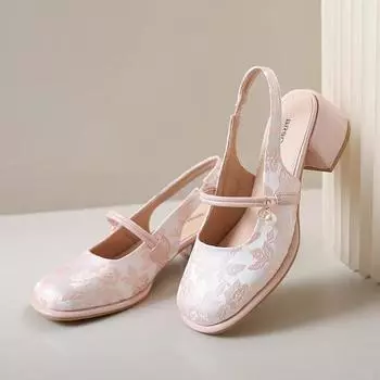 Мода 2024 года, новые французские женские туфли Marilyn, летние туфли на толстом каблуке, подходящая юбка, очень красивые сандалии Baotou для женщин 34