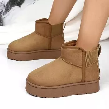 Мода 2024 года Новые классические утолщенные пушистые женские зимние сапоги Удобные теплые ботильоны Женская зимняя женская обувь Толстые ботинки Mujer 36 чёрный