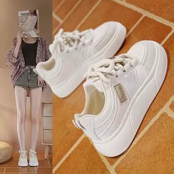 Мода 2024 года, новые красные женские вулканизированные туфли, повседневные кроссовки на толстой подошве, ретро-кеды, дизайнерские туфли на плоской подошве, модные и универсальные 35 бежевый