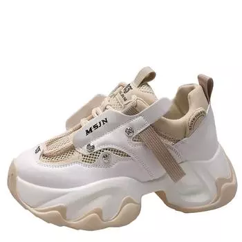 Мода 2024 года, новые кроссовки для бега, женские дышащие повседневные туфли, легкая спортивная обувь для активного отдыха, модные кроссовки на платформе для ходьбы 7 см 34 чёрный