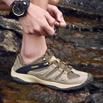 Мода 2024 года, новые летние мужские сандалии из натуральной кожи, модный дизайн, дышащая повседневная пляжная обувь, легкие сандалии для отдыха на свежем воздухе с мягкой подошвой 38 чёрный