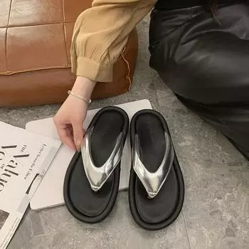 Мода 2024 года Новые летние современные тапочки для отдыха на открытом воздухе Пляжные шлепанцы Прозрачные желеобразные сандалии Модные шлепанцы на платформе и среднем каблуке 35 бежевый