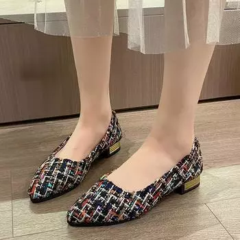 Мода 2024 года, новые летние туфли с острым носком, удобные повседневные туфли с неглубоким носком, дышащие женские туфли-лодочки 35 бежевый