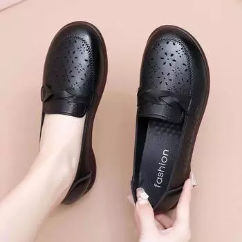 мода 2024 года новые летние женские летние туфли на низком каблуке повседневные туфли на плоской подошве мокасины 35 бежевый