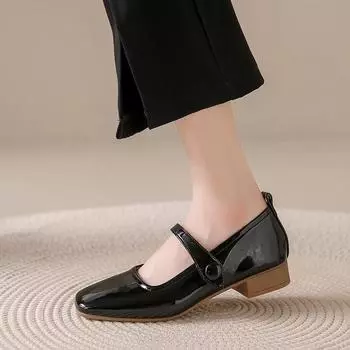 Мода 2024 года, новые модные однотонные женские туфли на каблуке на весну и осень с квадратным носком, неглубоким вырезом и квадратным каблуком 35 бежевый