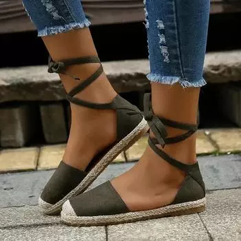 Мода 2024 года, новые модные женские туфли-одиночки с круглым носком и плоским дном, с тонкими полосками и неглубоким воротом, весна и осень, Wild Zapatos 35 серый