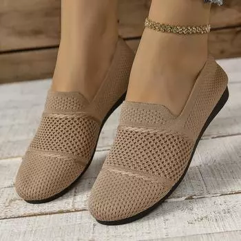 Мода 2024 года, новые модные женские вязаные кроссовки для бега, новый дизайн, спортивная дешевая дышащая повседневная обувь 36 хаки