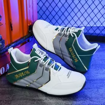 Мода 2024 года, новые мягкие кожаные удобные туфли ручной работы, низкие туфли на шнуровке, зеленые, белые модные кроссовки, кожаные туфли для бега 39 зелёный