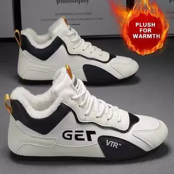 Мода 2024 года, новые мужские повседневные мокасины, плюшевые кожаные туфли, качественные зимние теплые классические туфли в горошек, мужские низкие туфли на плоской подошве 39