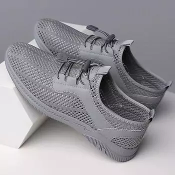 Мода 2024 года, новые мужские повседневные туфли, брендовые мокасины, дышащие кроссовки, мужские мокасины, мягкие кроссовки для вождения, обувь для бега 38 серый