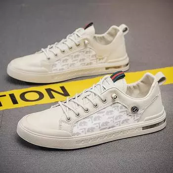 Мода 2024 года, новые низкие повседневные туфли, мужские туфли, британский стиль, обувь для скейтбординга, модный тренд, универсальная мужская обувь 39 белый