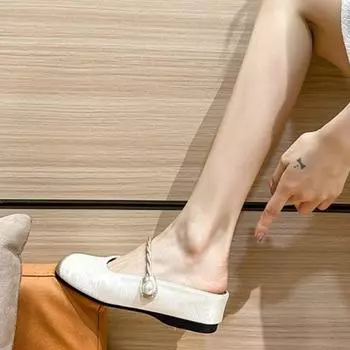 Мода 2024 года, новые осенние однотонные модные и удобные женские туфли на плоской подошве 34 бежевый