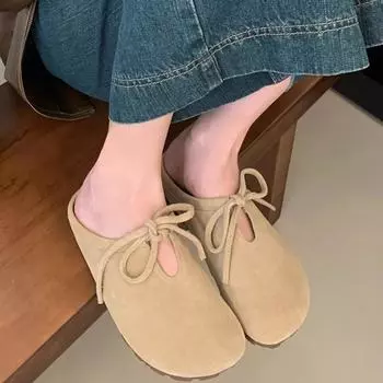 Мода 2024 года, новые осенние женские тапочки на танкетке с бантом, легкие нескользящие пляжные тапочки 35 жёлтый