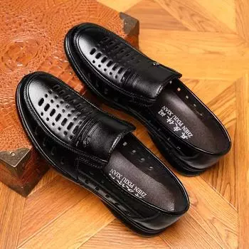 Мода 2024 года, новые полые дышащие роскошные мужские повседневные деловые кожаные туфли высокого качества для банкета, свадебного платья, кожаные туфли 38