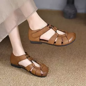 Мода 2024 года, новые популярные универсальные сандалии с квадратным носком, однотонные женские сандалии, повседневные сандалии с носком, однотонные уличные сандалии Zapatos 35 бежевый