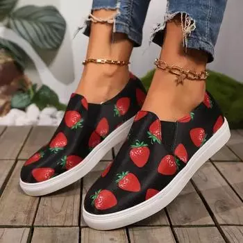 Мода 2024 года, новые популярные женские туфли-лоферы с принтом, на шнуровке, с круглым носком, женские туфли из вулканизированной кожи, парусиновые женские туфли на плоской подошве Zapatos 36