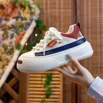 Мода 2024 года, новые повседневные кроссовки на платформе для женщин, спортивная обувь для тенниса, плоская вулканизированная обувь для бега, модная женская обувь 35 зелёный