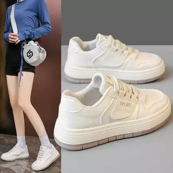 Мода 2024 года, новые повседневные женские туфли на толстой основе, маленькие белые туфли, универсальные, нишевые, не коллизионные, зимние, с флисовой подкладкой, резиновые 35 розовый