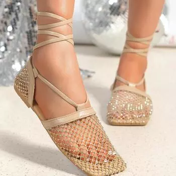 Мода 2024 года. Новые роскошные женские носки с квадратной головкой и сетчатыми носками. Сандалии с сетчатыми ремешками. Женские модные цветные ромбовидные сандалии на плоской подошве. Тапочки. 35 чёрный