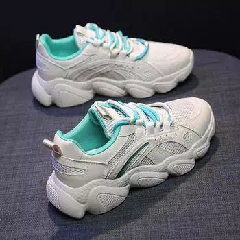 Мода 2024 года, новые сетчатые кроссовки на шнуровке, вулканизированные, однотонные, женская обувь, горячая распродажа, обувь для папы с круглым носком, весна/осень, спортивная обувь на низком каблуке 35 фиолетовый