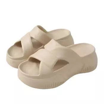 Мода 2024 года, новые тапочки на платформе, женская летняя обувь, туфли на танкетке из ЭВА, домашние шлепанцы для женщин, нескользящие шлепанцы для улицы, сандалии женские 36-37 чёрный