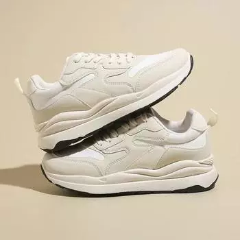 Мода 2024 года, новые туфли с толстой подошвой и круглым носком, дизайнерские туфли со звездами, универсальные туфли в стиле Гонконга, повседневные туфли на высоком каблуке Zapatillas De Mujer 35 бежевый