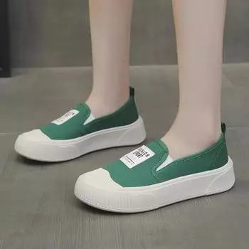 Мода 2024 года, новые удобные женские туфли, осенние дышащие тканевые туфли, женская мягкая подошва, удобная толстая подошва, повседневная обувь 35 чёрный