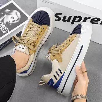 Мода 2024 года, новые весенне-осенние дизайнерские мужские кроссовки, модные повседневные туфли на плоской подошве с ракушечным носком, мужские дизайнерские туфли на платформе Zapatos Hombre 39