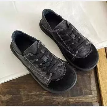 Мода 2024 года, новые весенние и осенние модные женские спортивные туфли с круглым носком, подходящие по цвету повседневные женские туфли на шнуровке из вулканизированной стали 35 абрикосовый