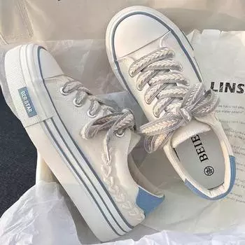 Мода 2024 года, новые весенние туфли на платформе из вулканизированной кожи, модные женские парусиновые туфли, повседневные кроссовки на плоской подошве, женские удобные кроссовки Zapatos Mujer 35 чёрный