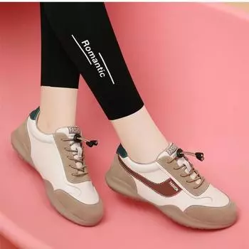 Мода 2024 года, новые женские кроссовки для ходьбы, повседневные, на шнуровке, дышащие, спортивные, удобные, сетчатые, весна-осень, мягкие, модные, спортивные туфли, лето 35 серый