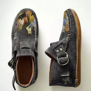 Мода 2024 года, новые женские туфли на плоской подошве с круглым носком, мокасины с пряжкой, женские ботильоны из искусственной кожи, женская повседневная обувь Zapatos De Mujer 35 красный