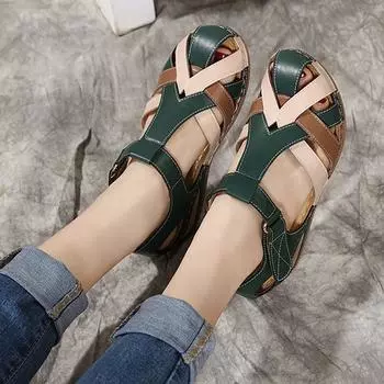 Мода 2024 года. Новые женские туфли. Сандалии. Дышащая женская обувь. Слипоны. Женские сандалии для вечеринок. Мягкие тапочки. Обувь Zapatos De Mujer. Женская. 35 коричневый