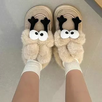 Мода 2024 года, новые зимние женские сапоги, теплые зимние ботильоны, нескользящая обувь для женщин, обувь на плоской подошве, домашняя хлопковая обувь, короткие плюшевые женские сапоги из ЭВА 36-37 хаки