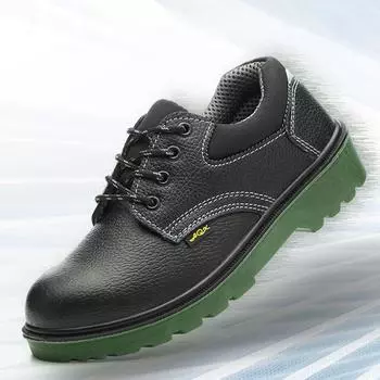Мода 2024 года, новый стиль, рабочая обувь для мужчин, летняя, дышащая, устойчивая к ударам и проколам, рабочая обувь со стальным носком 36 чёрный