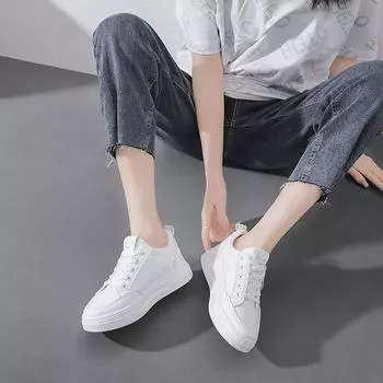 Мода 2024 года, осень, трендовые женские кроссовки для девочек, модные и универсальные белые туфли, прогулочные спортивные туфли на плоской подошве 35