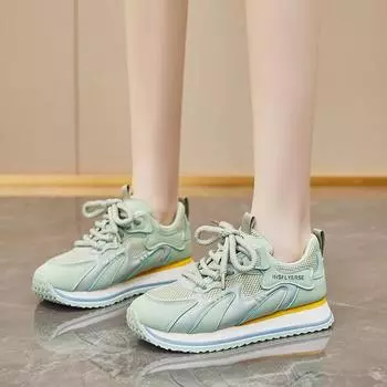 Мода 2024 года. Осенняя мода. Новая женская удобная, легкая дышащая нескользящая спортивная обувь. 35 бежевый